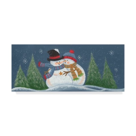 Beverly Johnston 'Chilly Snowmen' Canvas Art,14x32